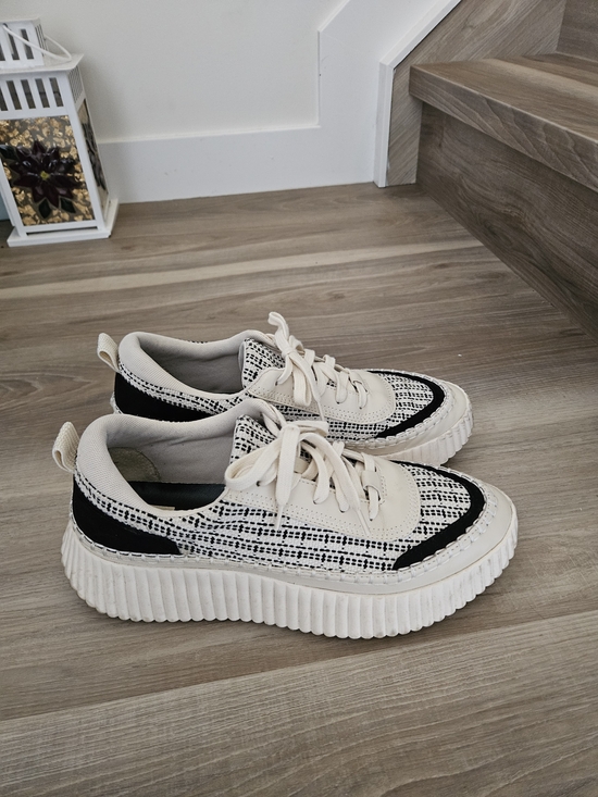 Dolce Vita Shoes - Dolce Vita Cream and Black Platform Sneakers